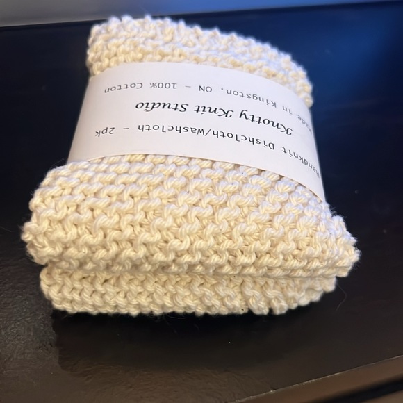 Hand-knit Dishcloth/Washcloth 100% Cotton (2 pk) - Picture 3 of 4